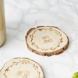 Personalised Wooden Wedding Coaster