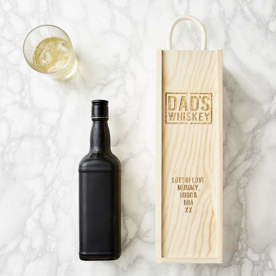 Personalised Wooden Whiskey Bottle Box