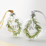 Personalised Wreath Glass Bauble
