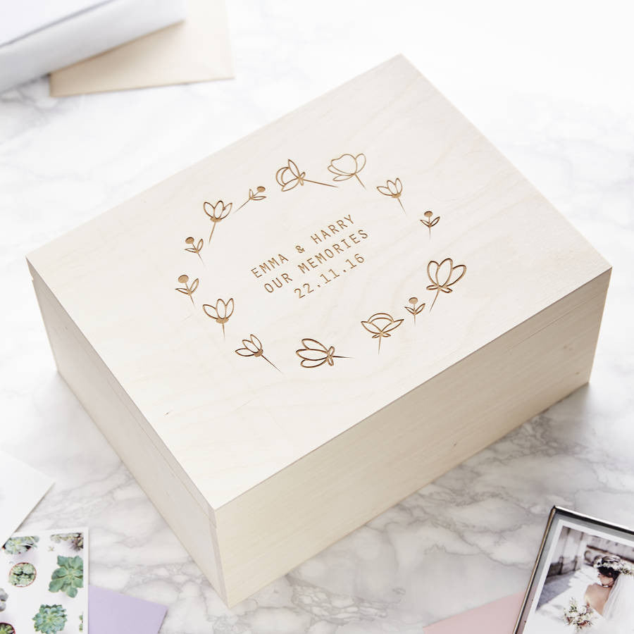 Personalised Wreath Keepsake Box