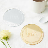 Personalised Wreath Mirror Coaster