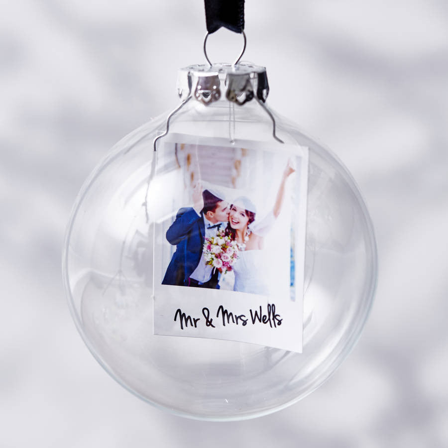 Photo Mr And Mrs Personalised Christmas Bauble