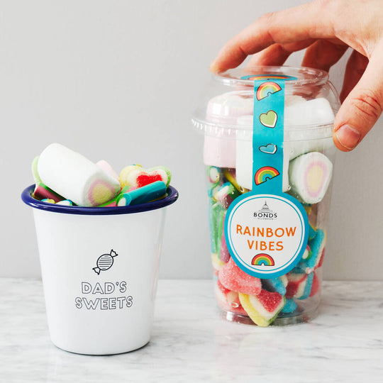 Enamel Sweet Pot And Rainbow Sweets