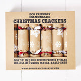 Recycled Snowflakes Brown Christmas Crackers
