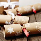 Recycled Snowflakes Brown Christmas Crackers