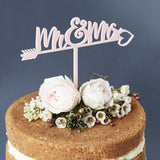 Romantic Mr And Mrs Heart Arrow Cake Topper