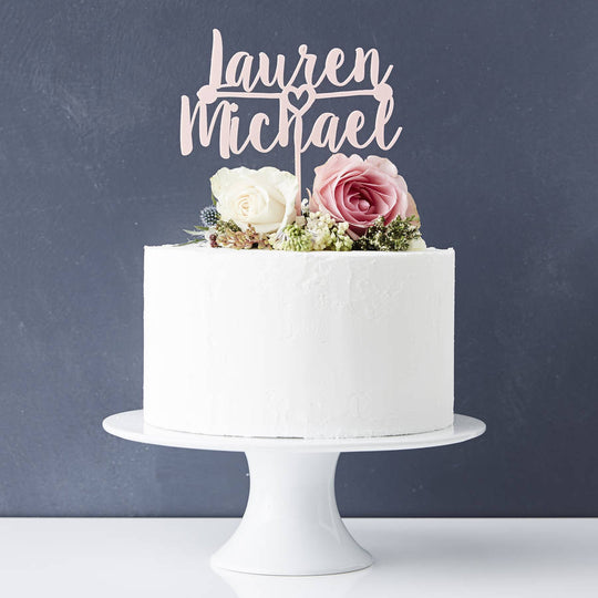 Romantic Personalised Couples Cake Topper