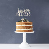 Romantic Personalised Couples Wooden Cake Topper