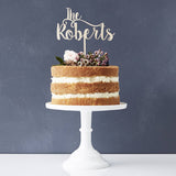 Romantic Personalised Surname Cake Topper