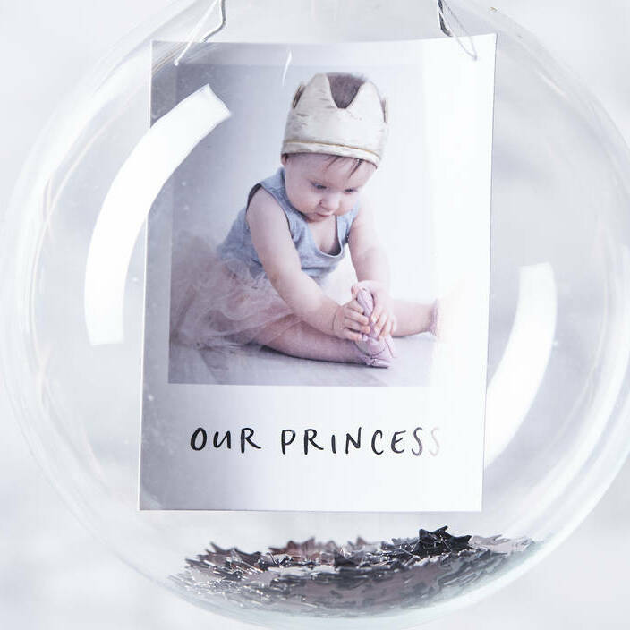 Baby's First Christmas Sequin Personalised Bauble