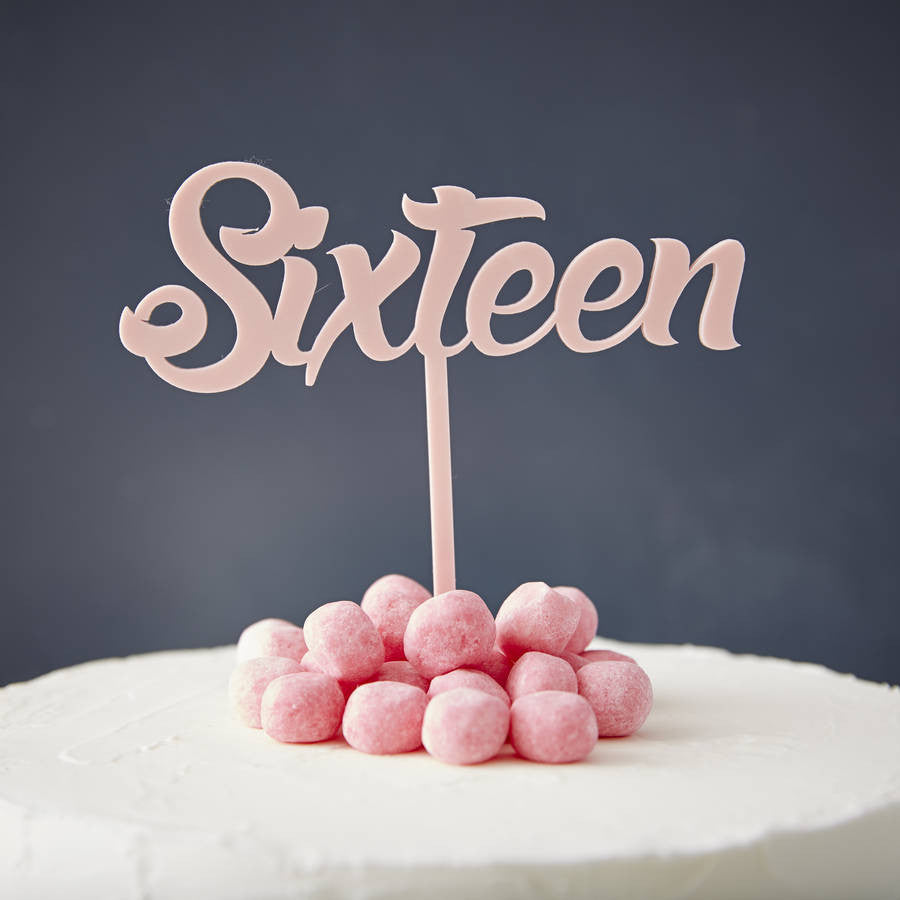 Sixteen Birthday Cake Topper