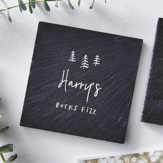 Slate Personalised Christmas Coaster