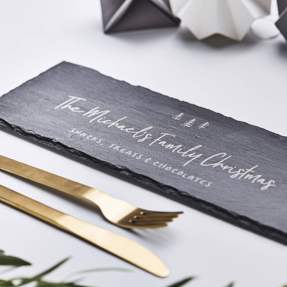 Slate Personalised Christmas Serving Board