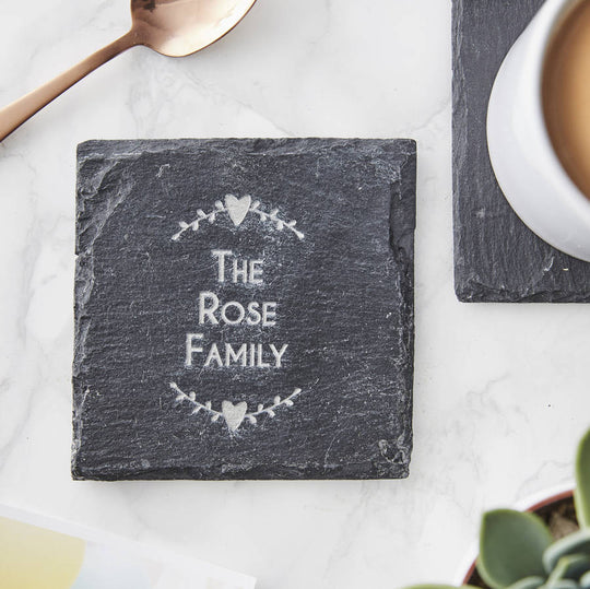 Slate Personalised Family Coaster