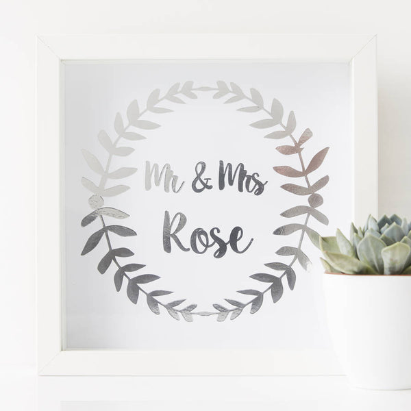 Personalised Mr And Mrs Framed Print