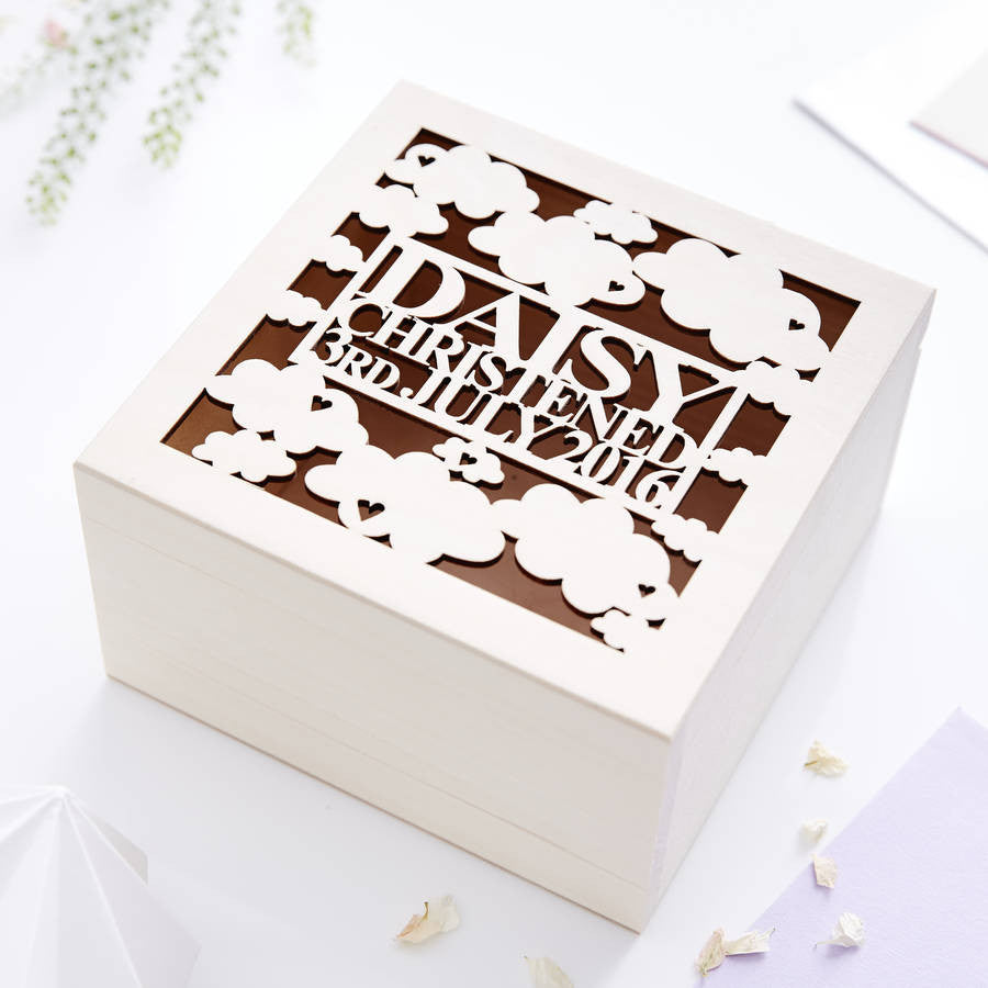Starry Night Christening Keepsake Box