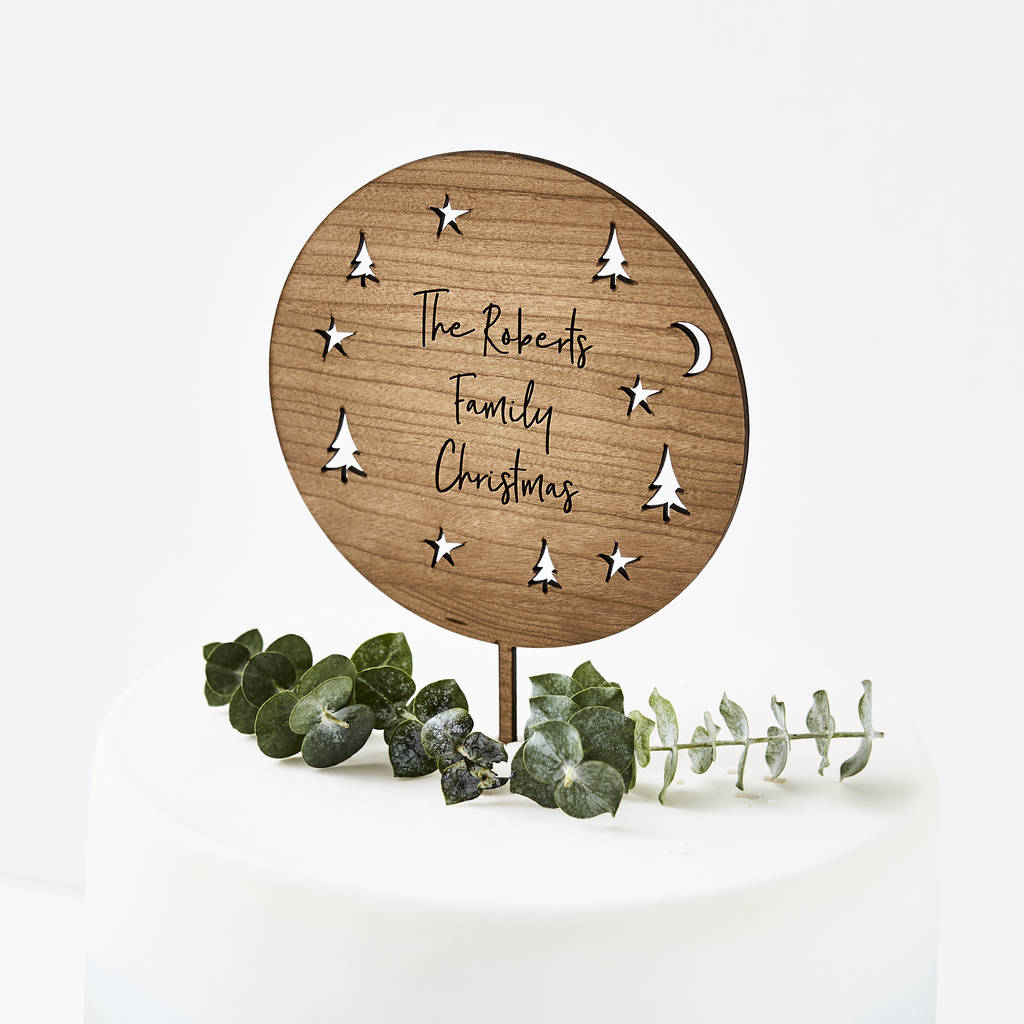 Starry Night Personalised Christmas Cake Topper