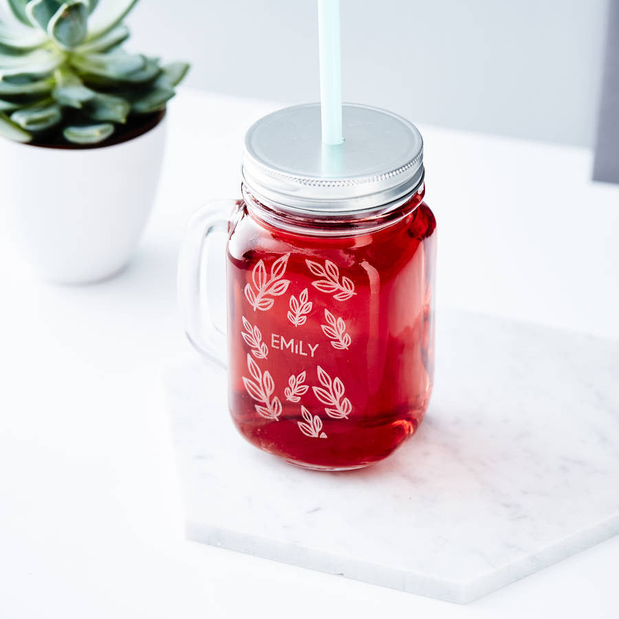 Vine Personalised Mason jar