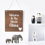 Welcome To The World Personalised Wooden Wall Art