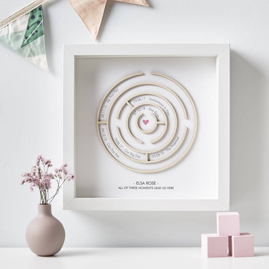 Wooden Maze Personalised Baby Print