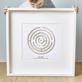 Wooden Maze Personalised Baby Print