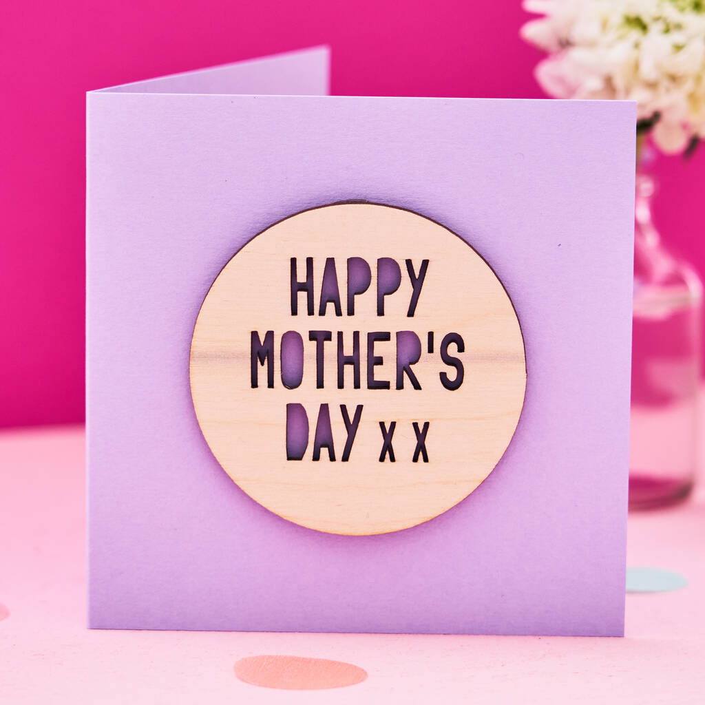 Wooden Personalised Mother's Day Card