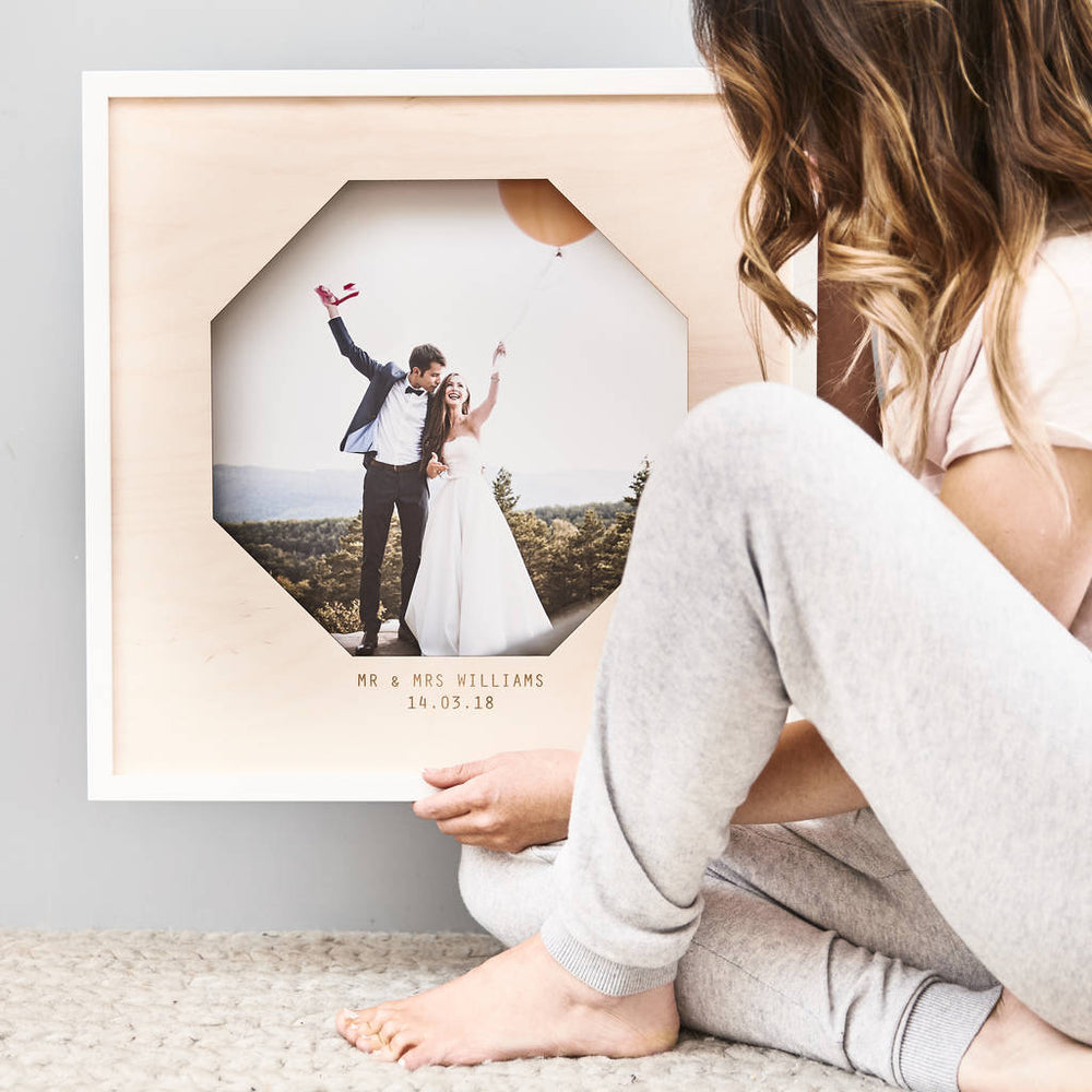 Wooden Personalised Wedding Photo Frame